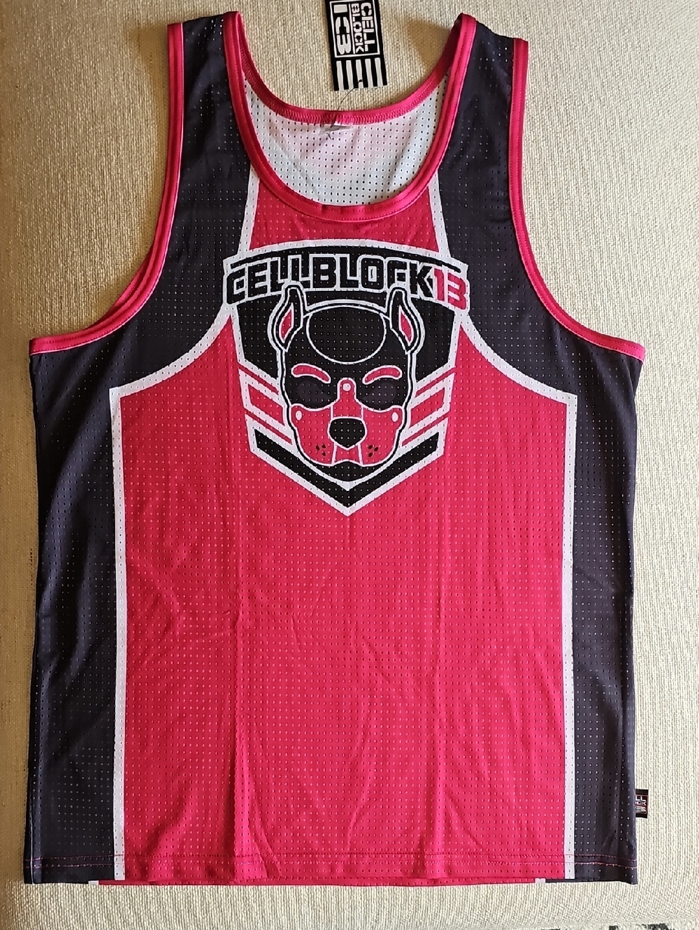 Cellblock13 Men's Pink & Black Athletic Tank Top